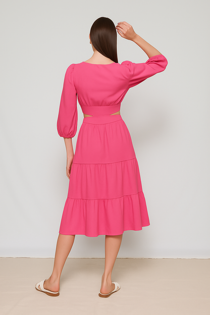 Midi Dress with Cut-Out Detail