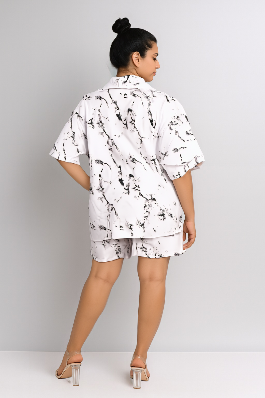 Black Marble Print Co-ord Set