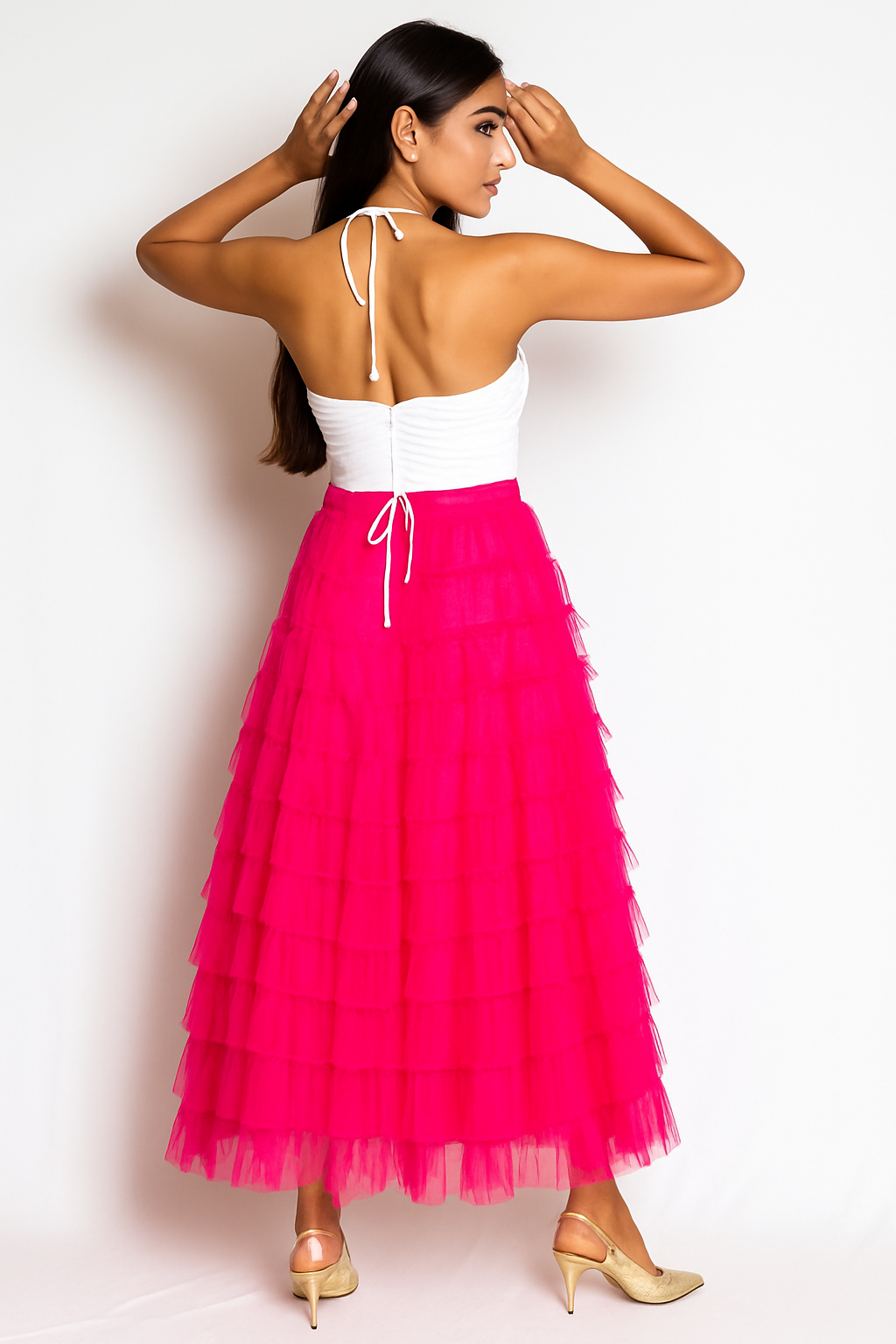 Ruffled Midi Skirt