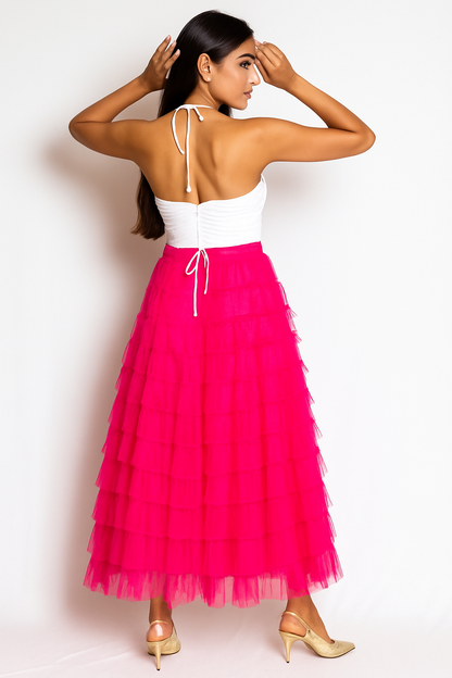 Ruffled Midi Skirt