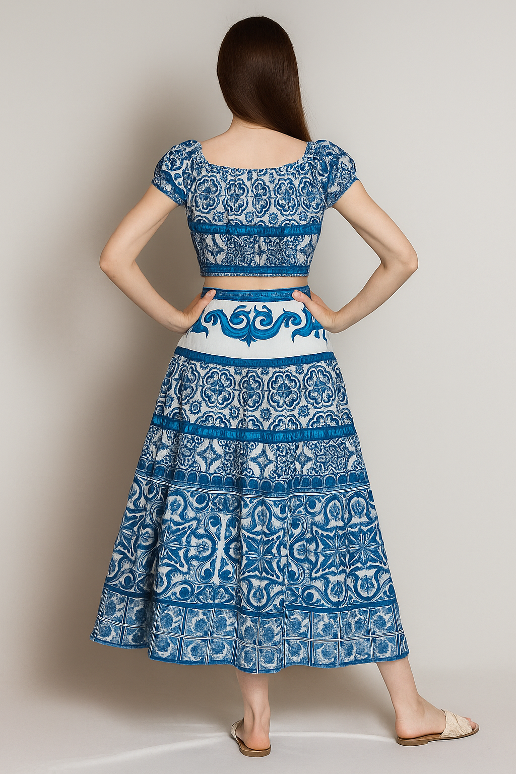 Boho off-shoulder skirt Co-ord set