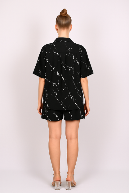 Black Marble Print Co-ord Set