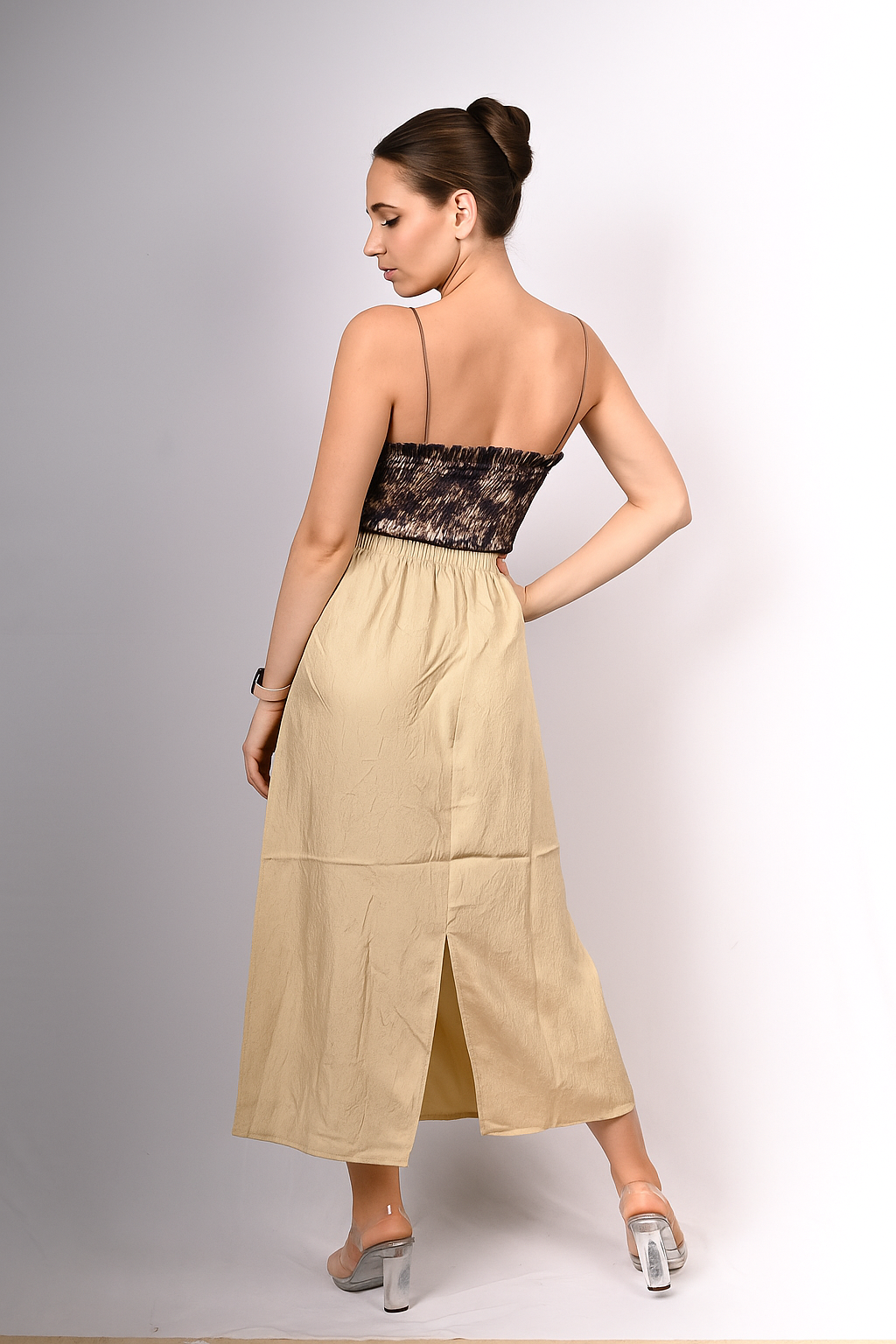 Brown Marble-Print Cami Top