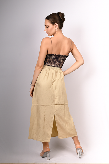 Brown Marble-Print Cami Top