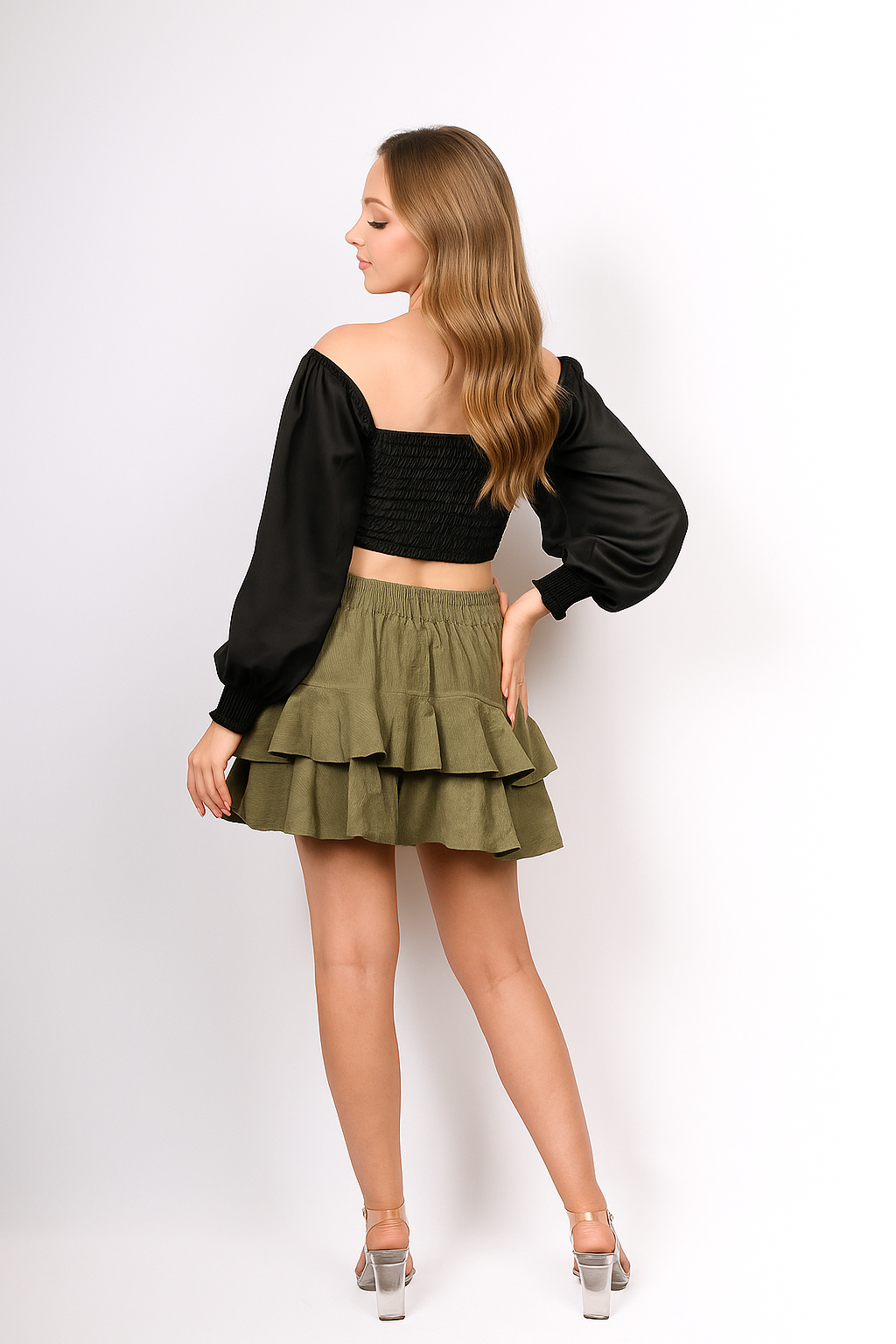 Tiered Ruffle Mini Skirt