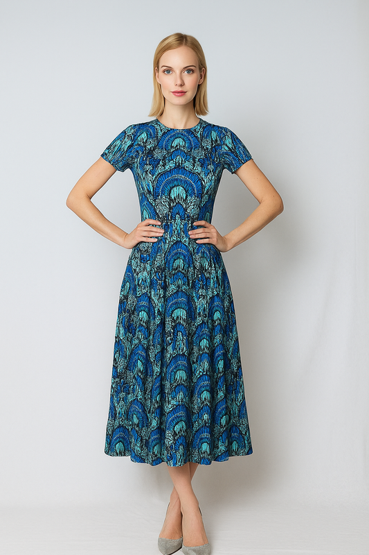 Boho printed Paisley Midi Dress