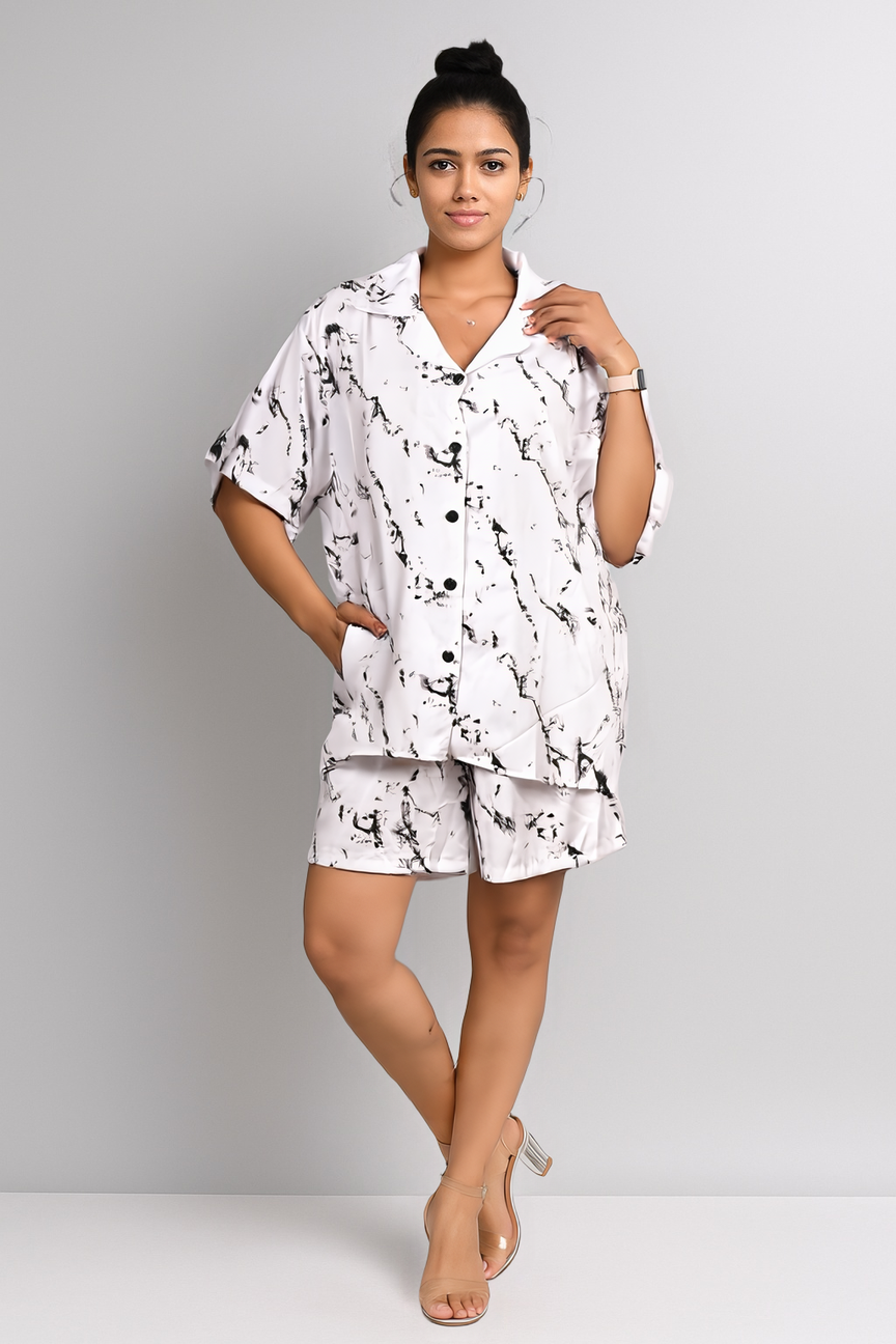 Black Marble Print Co-ord Set