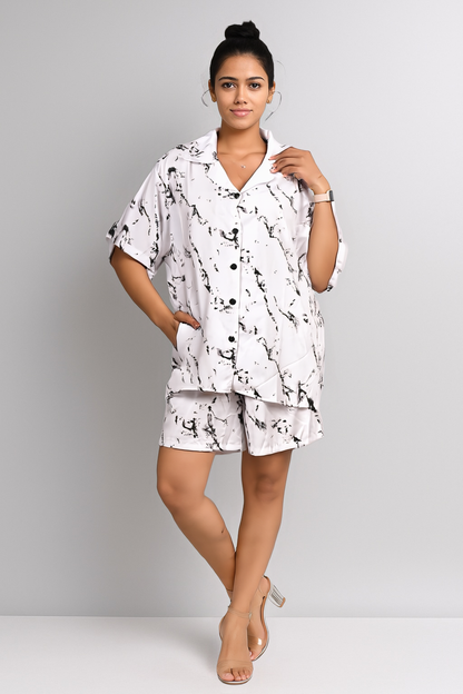 Black Marble Print Co-ord Set