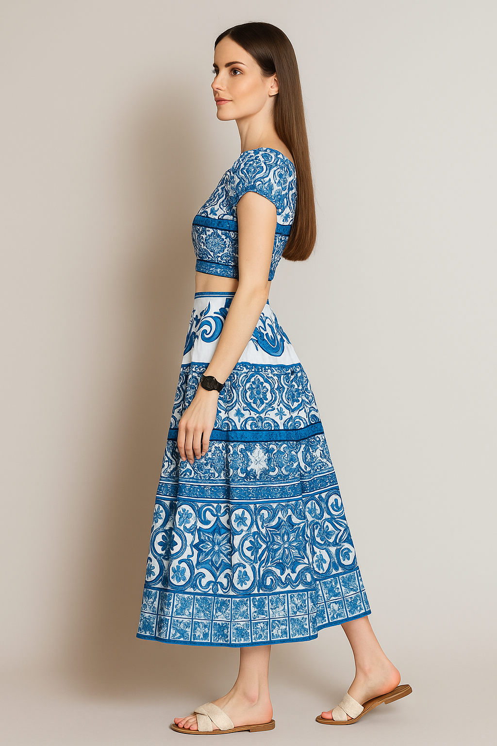 Boho off-shoulder skirt Co-ord set